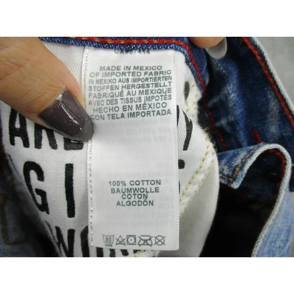 True Religion Jeans Mens 36 Geno Ojai Escape Dragon Embroidered Distressed‎ Blue
